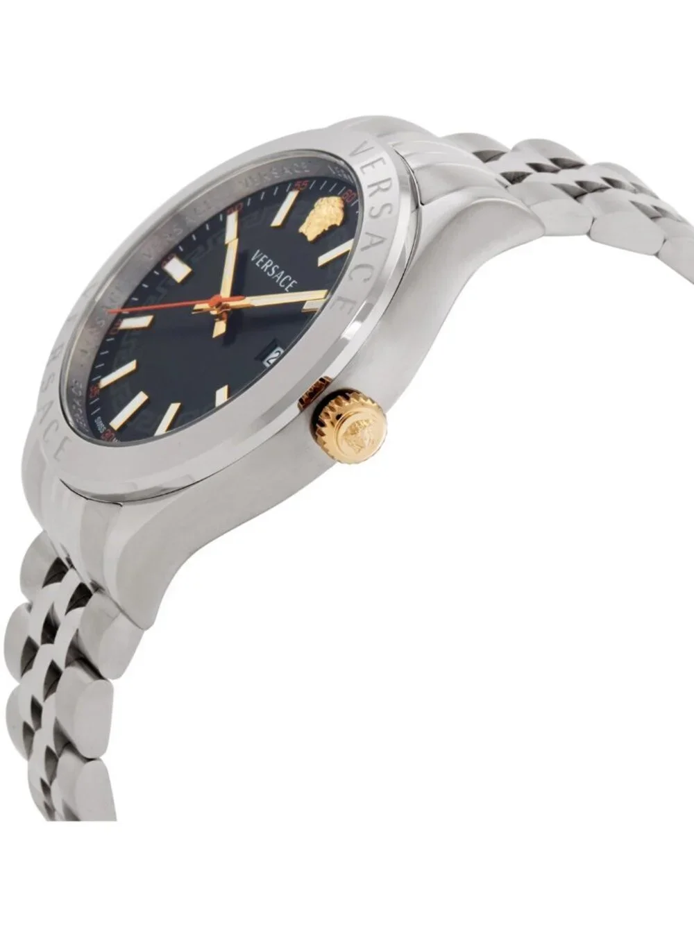 NWT Versace Hellenyium Quartz Black Dial Men's Watch